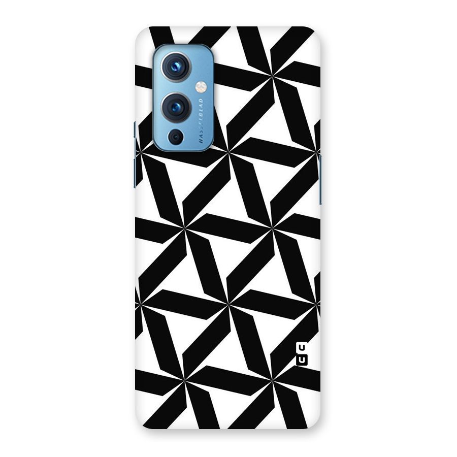 Black White Fan Design Back Case for OnePlus 9