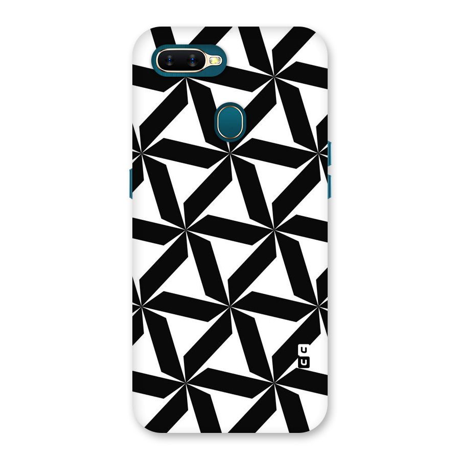 Black White Fan Design Back Case for Oppo A11k