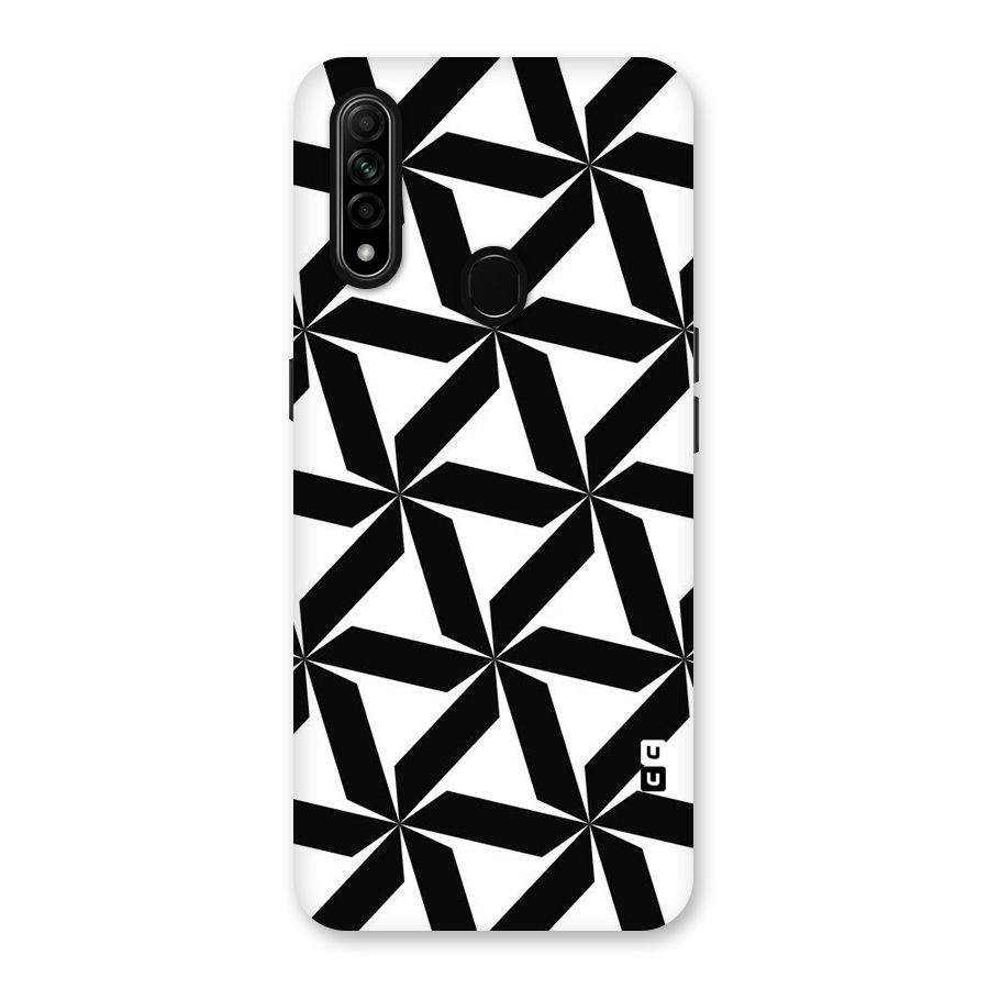 Black White Fan Design Back Case for Oppo A31