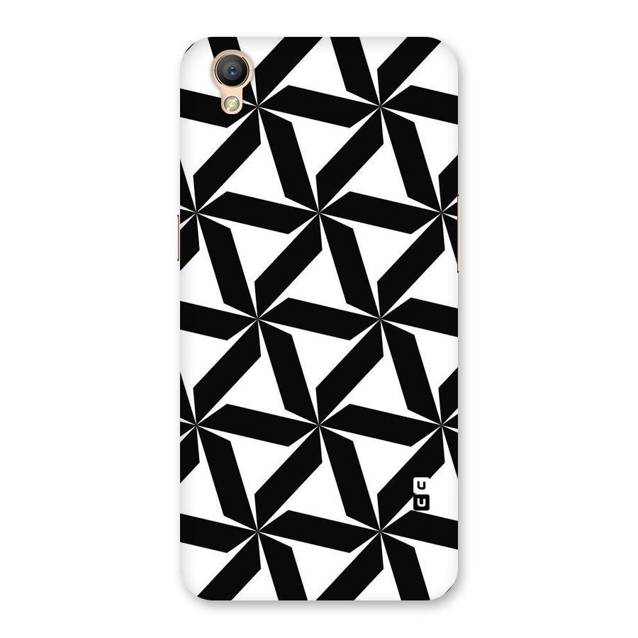 Black White Fan Design Back Case for Oppo A37