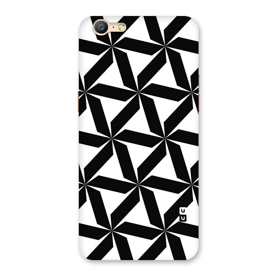 Black White Fan Design Back Case for Oppo A39