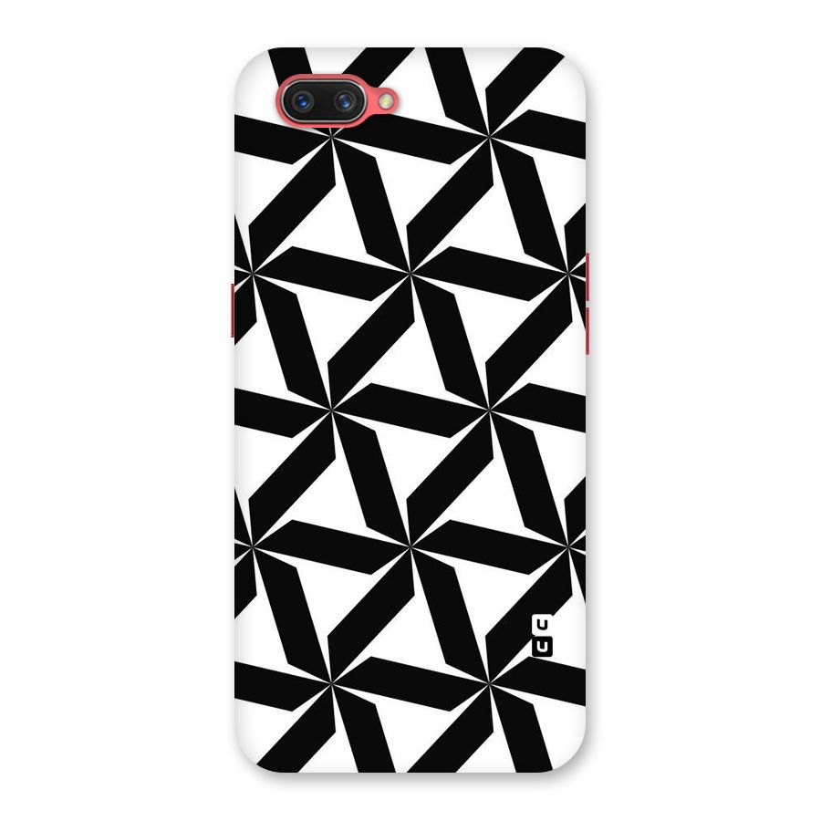 Black White Fan Design Back Case for Oppo A3s