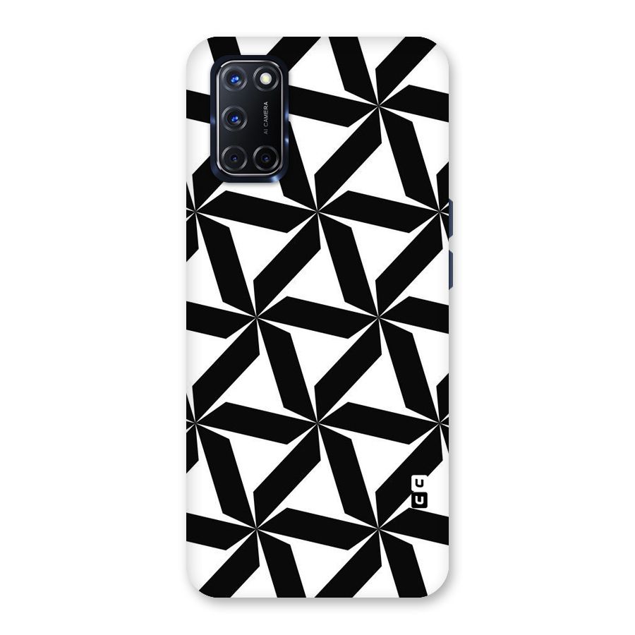 Black White Fan Design Back Case for Oppo A52