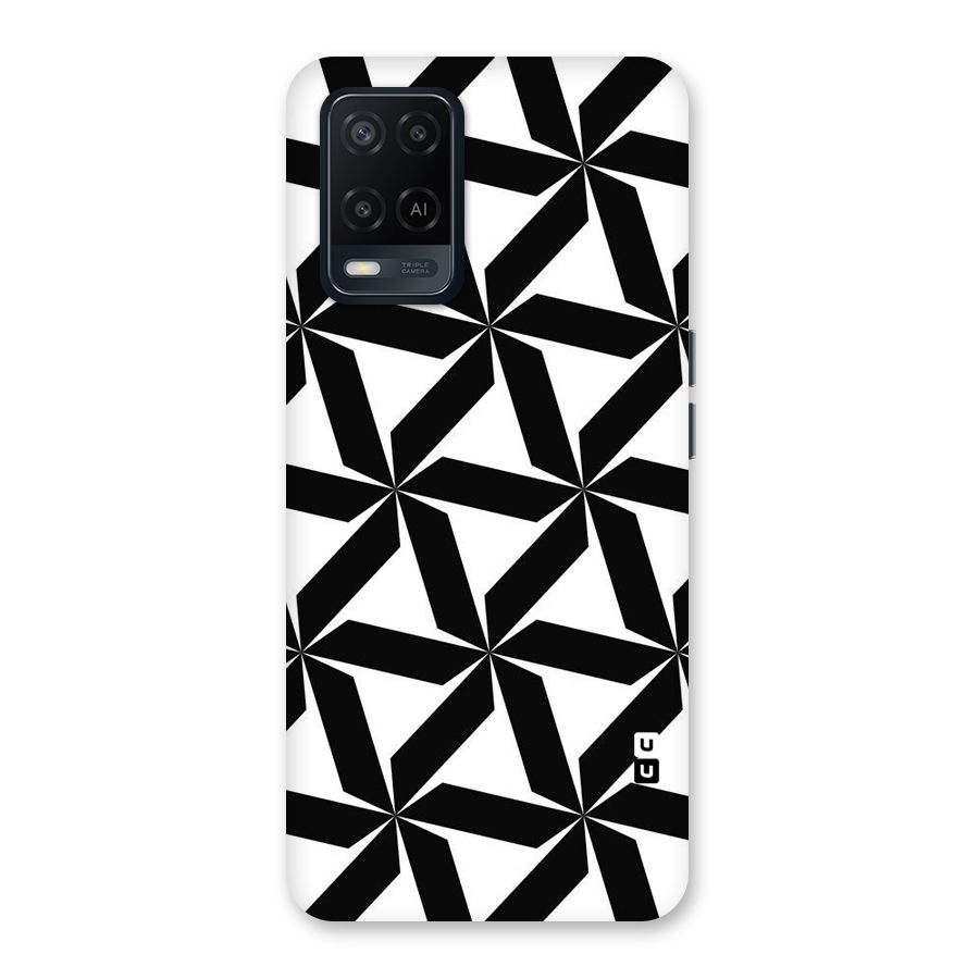 Black White Fan Design Back Case for Oppo A54