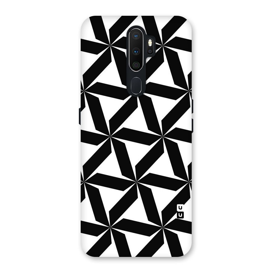 Black White Fan Design Back Case for Oppo A5 (2020)