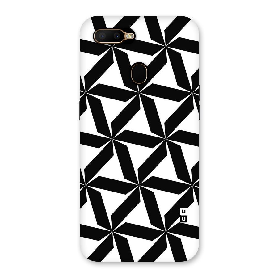 Black White Fan Design Back Case for Oppo A5s