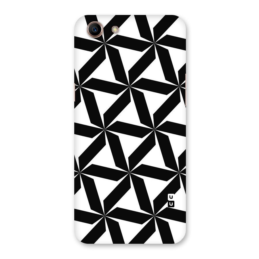 Black White Fan Design Back Case for Oppo A83 (2018)
