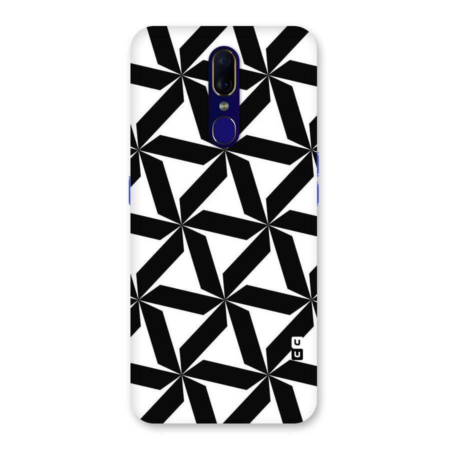 Black White Fan Design Back Case for Oppo A9