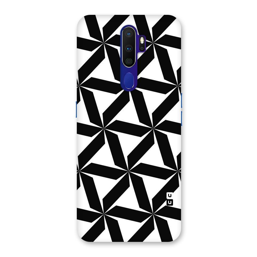 Black White Fan Design Back Case for Oppo A9 (2020)