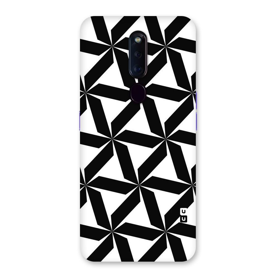 Black White Fan Design Back Case for Oppo F11 Pro