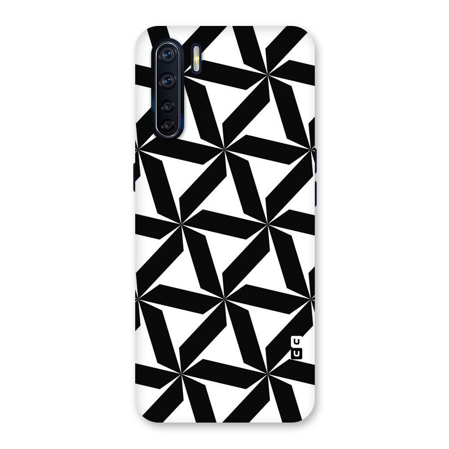 Black White Fan Design Back Case for Oppo F15