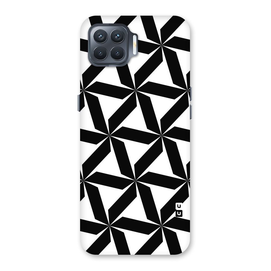 Black White Fan Design Back Case for Oppo F17 Pro
