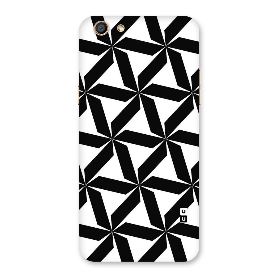 Black White Fan Design Back Case for Oppo F3