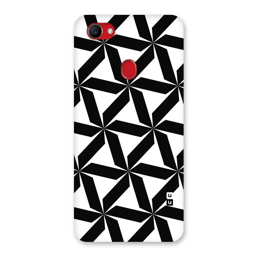 Black White Fan Design Back Case for Oppo F7