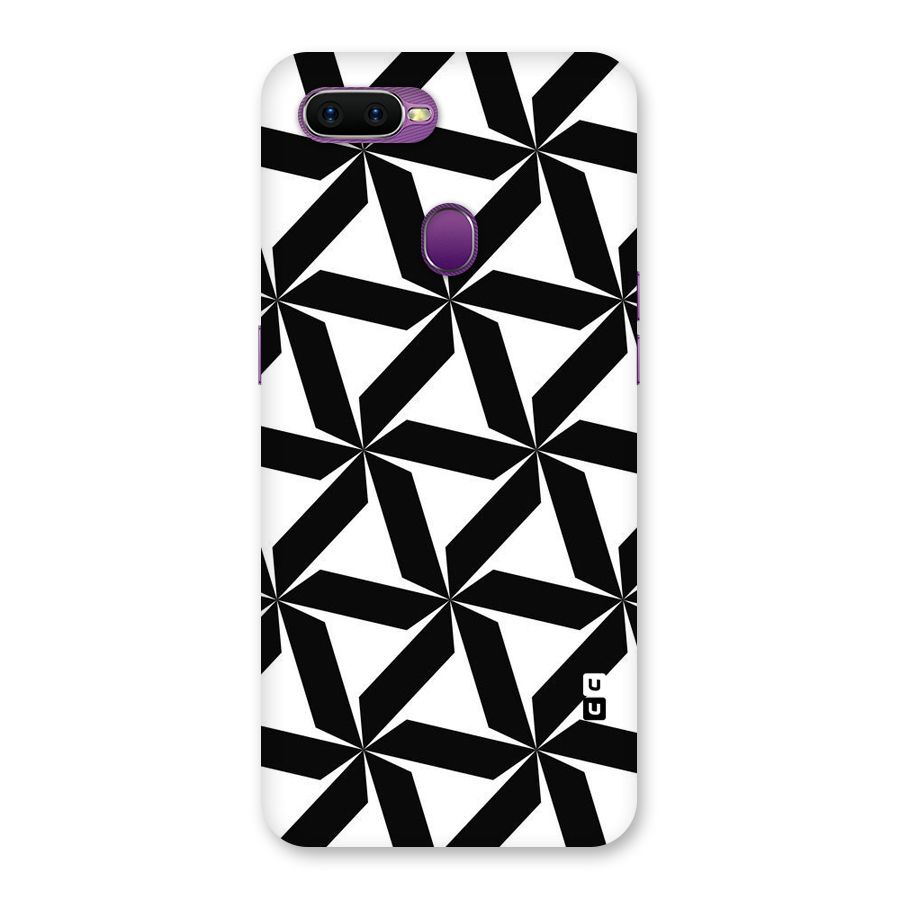 Black White Fan Design Back Case for Oppo F9