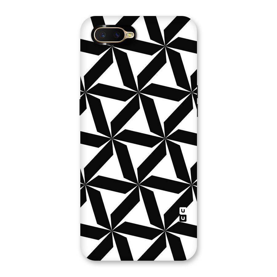 Black White Fan Design Back Case for Oppo K1