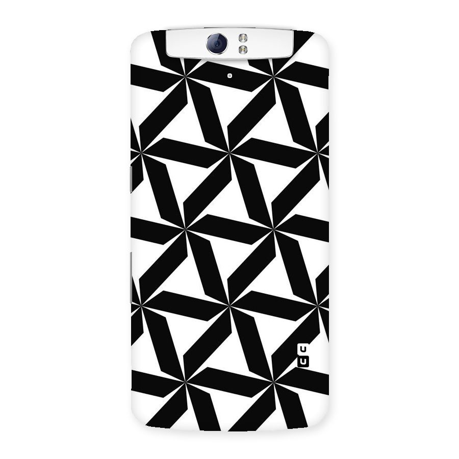 Black White Fan Design Back Case for Oppo N1