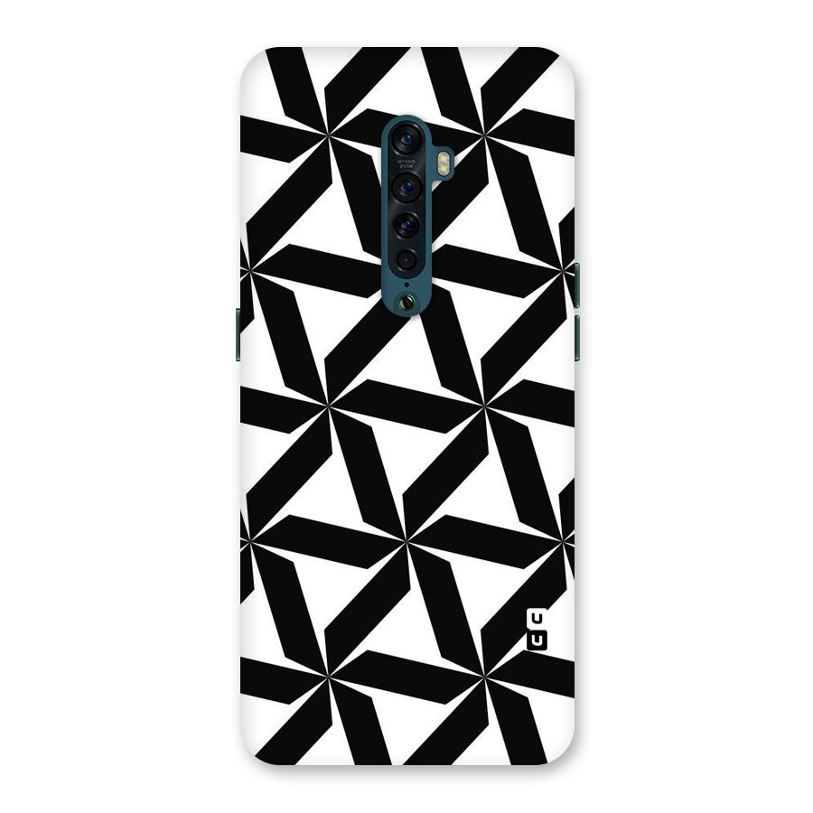 Black White Fan Design Back Case for Oppo Reno2