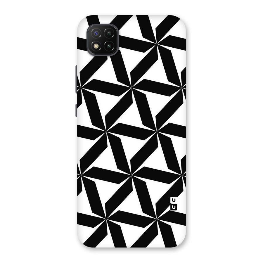 Black White Fan Design Back Case for Poco C3