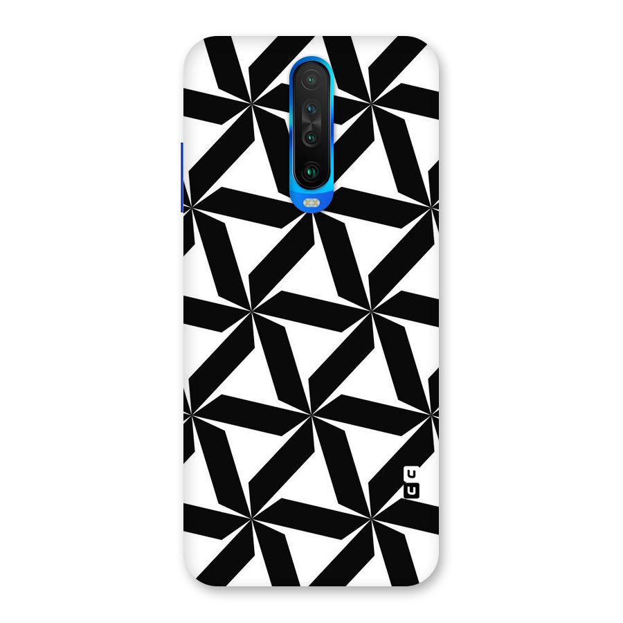Black White Fan Design Back Case for Poco X2