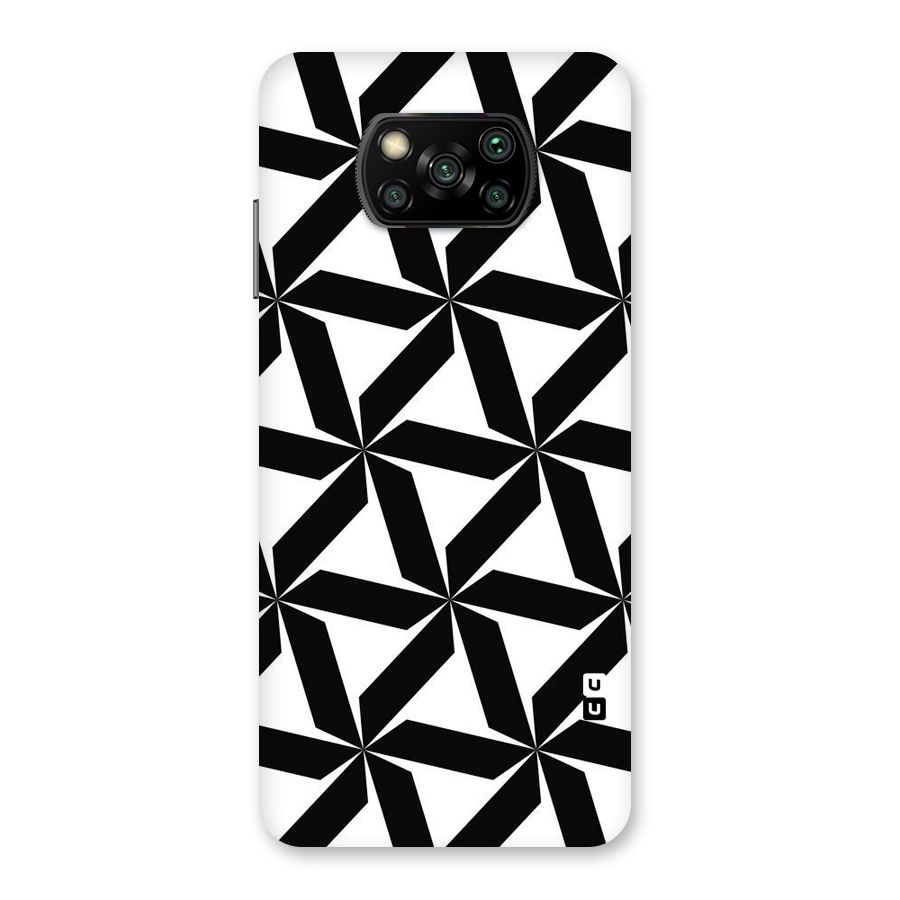 Black White Fan Design Back Case for Poco X3