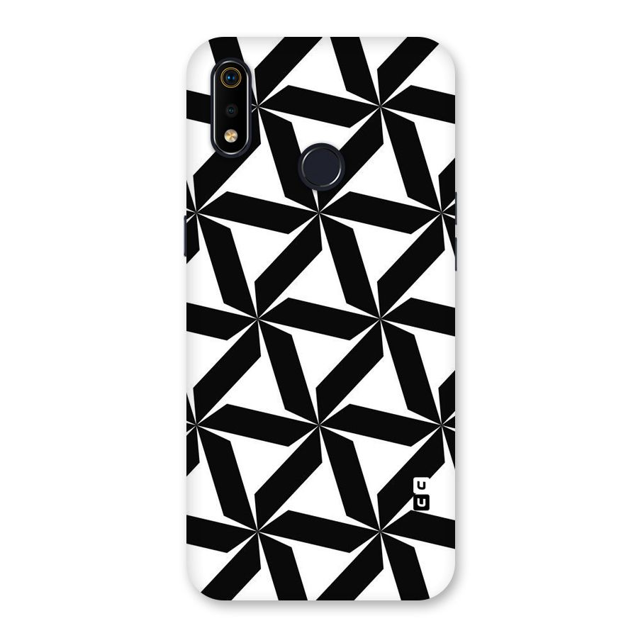 Black White Fan Design Back Case for Realme 3i