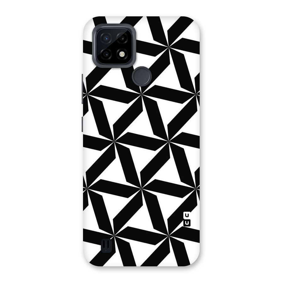 Black White Fan Design Back Case for Realme C21