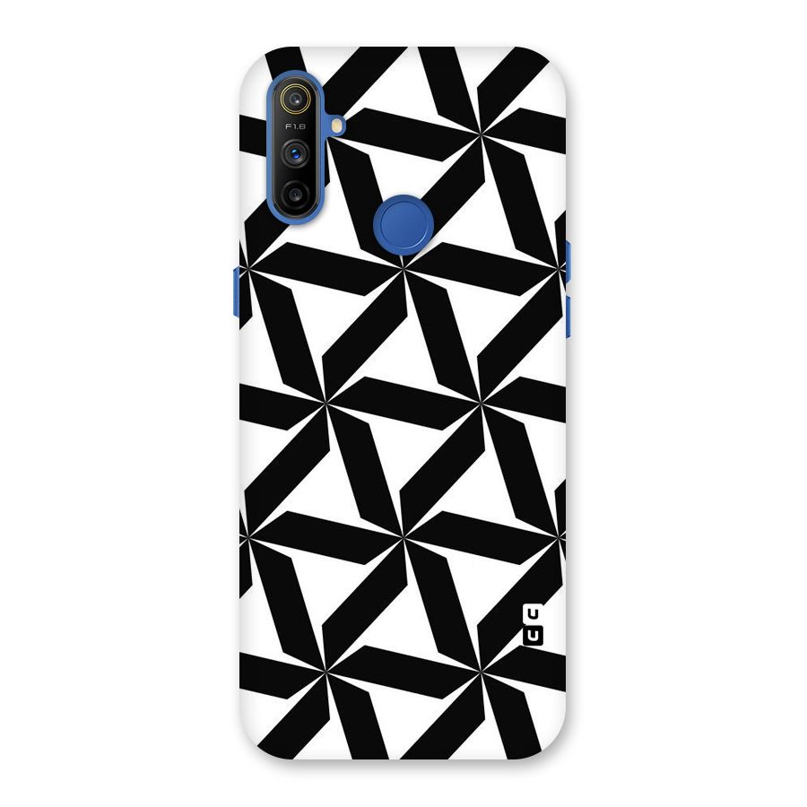 Black White Fan Design Back Case for Realme Narzo 10A