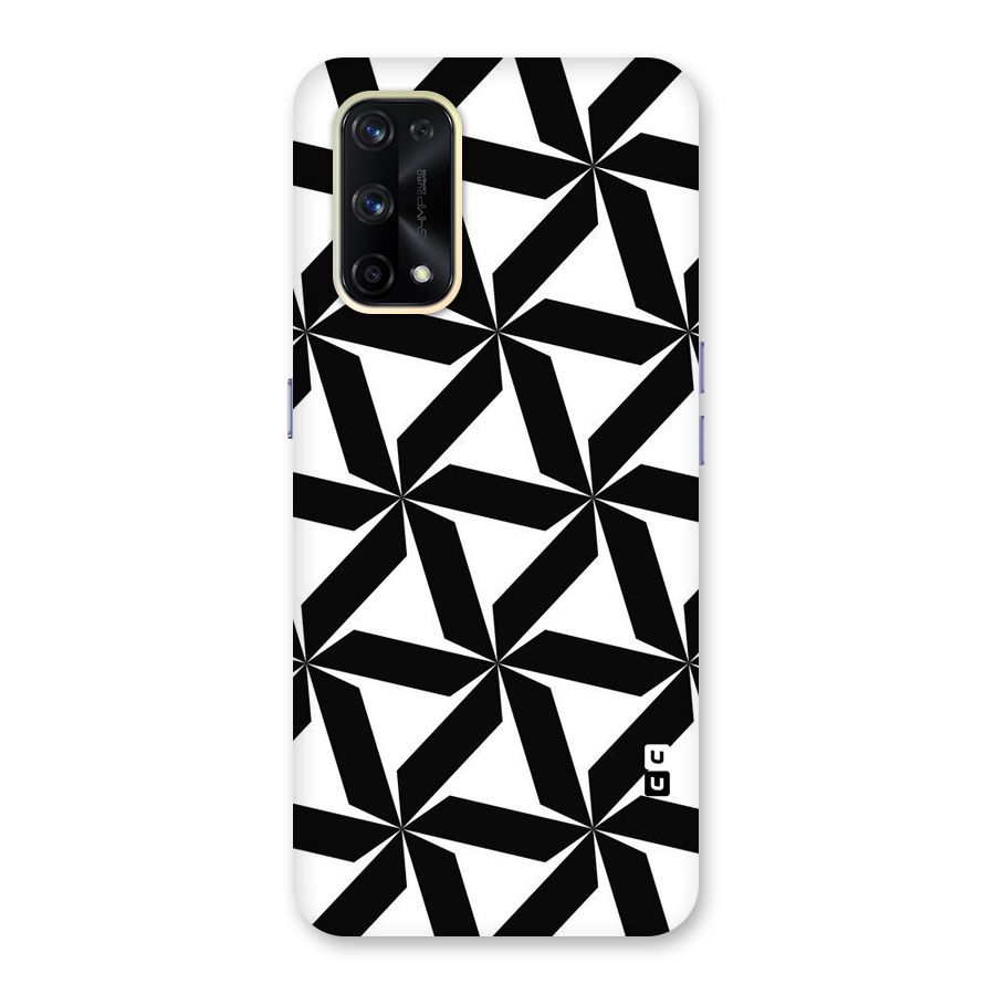 Black White Fan Design Glass Back Case for Realme X7 Pro