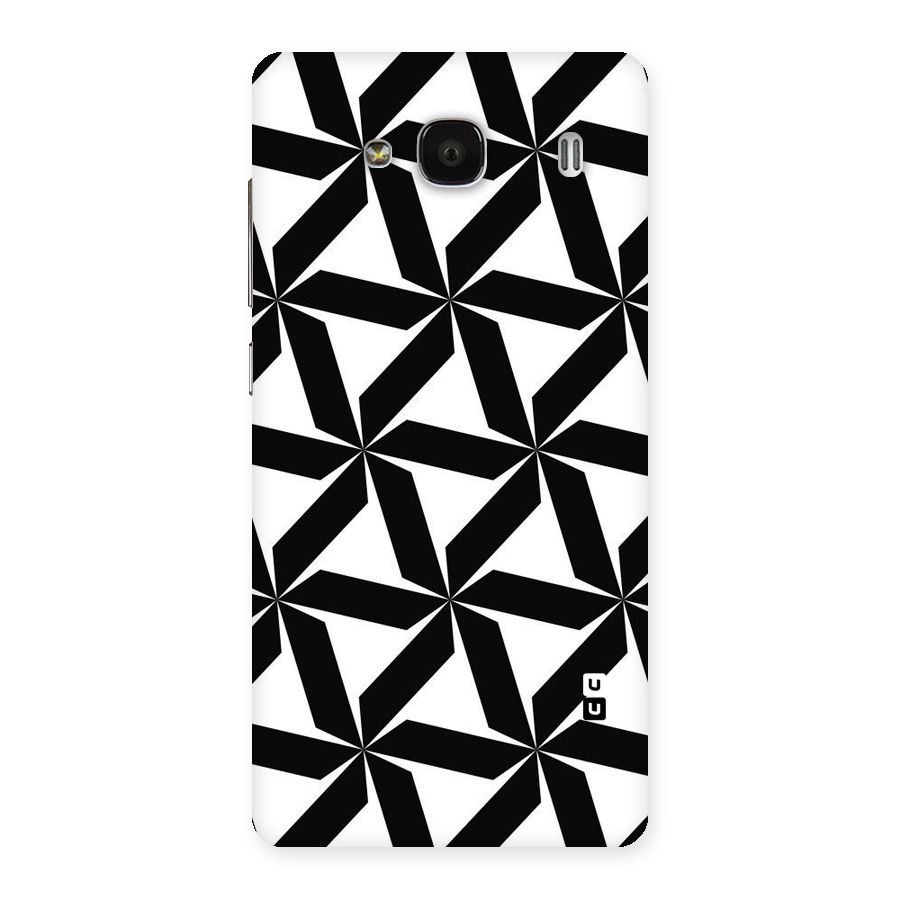 Black White Fan Design Back Case for Redmi 2 Prime