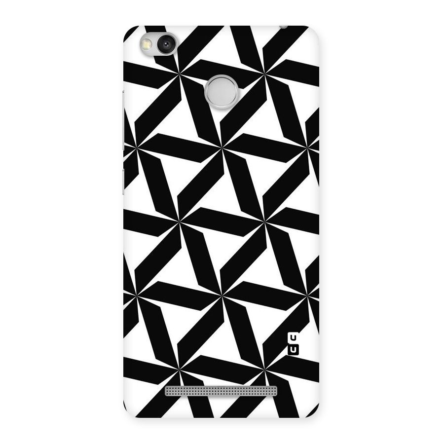 Black White Fan Design Back Case for Redmi 3S Prime