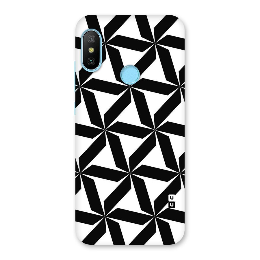 Black White Fan Design Back Case for Redmi 6 Pro