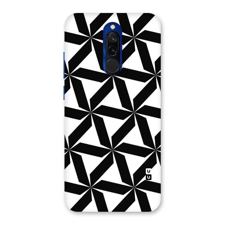 Black White Fan Design Back Case for Redmi 8