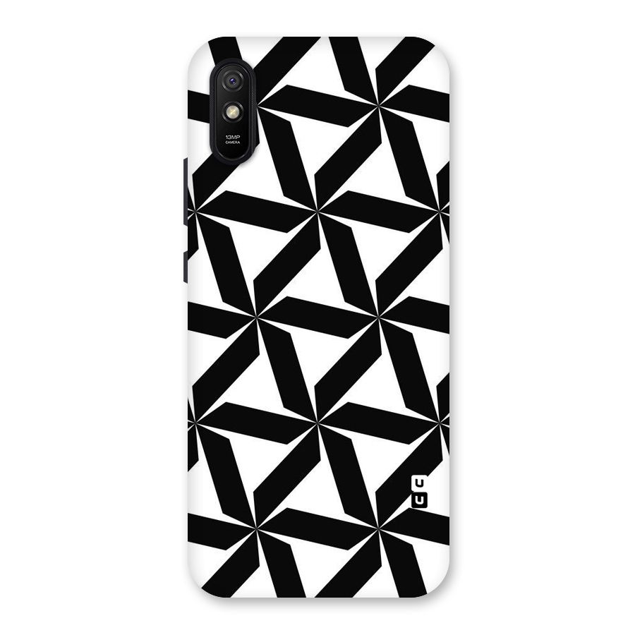 Black White Fan Design Back Case for Redmi 9i
