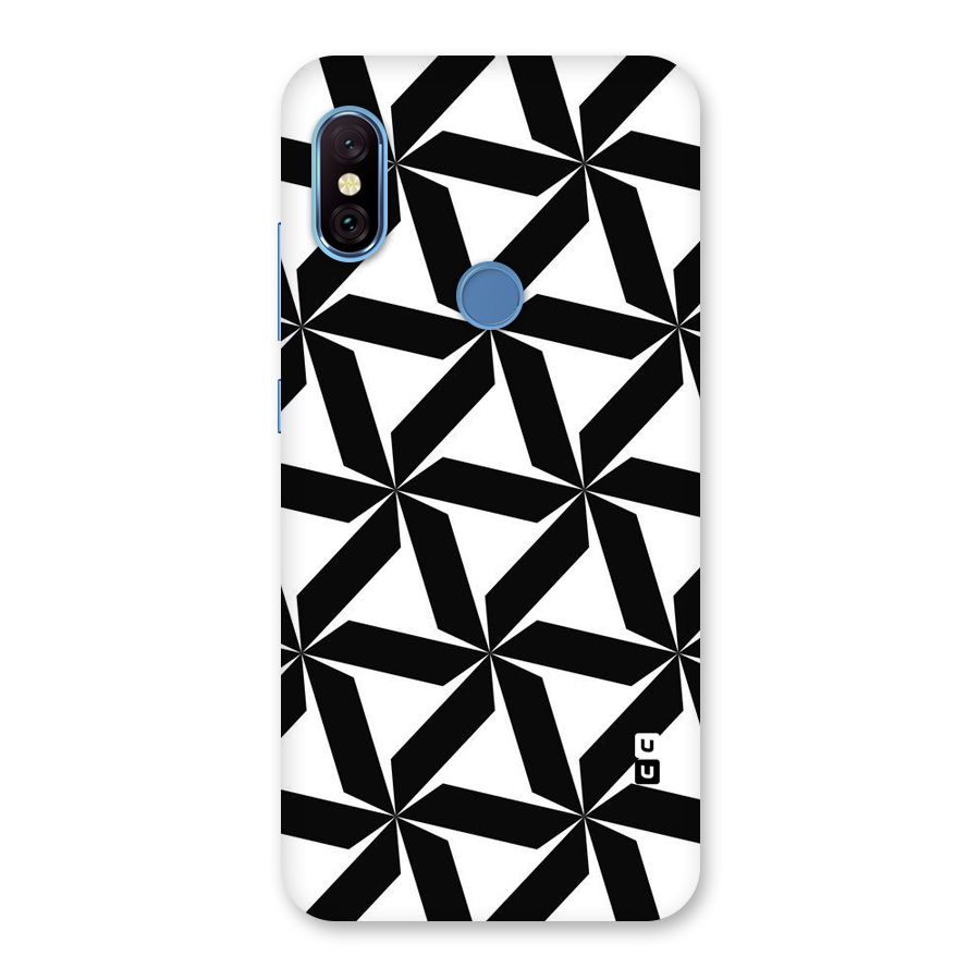 Black White Fan Design Back Case for Redmi Note 6 Pro