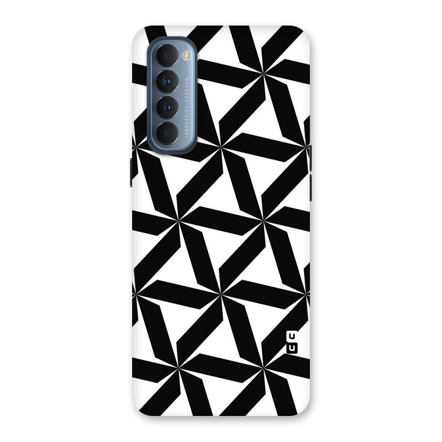Black White Fan Design Back Case for Reno4 Pro