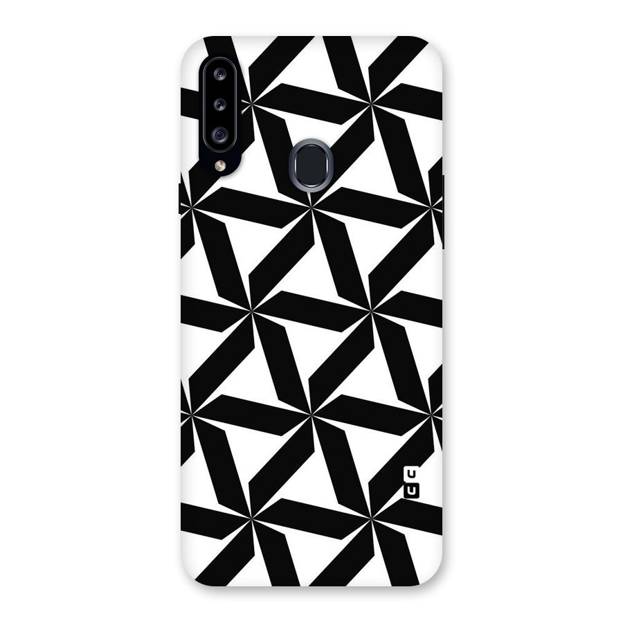 Black White Fan Design Back Case for Samsung Galaxy A20s
