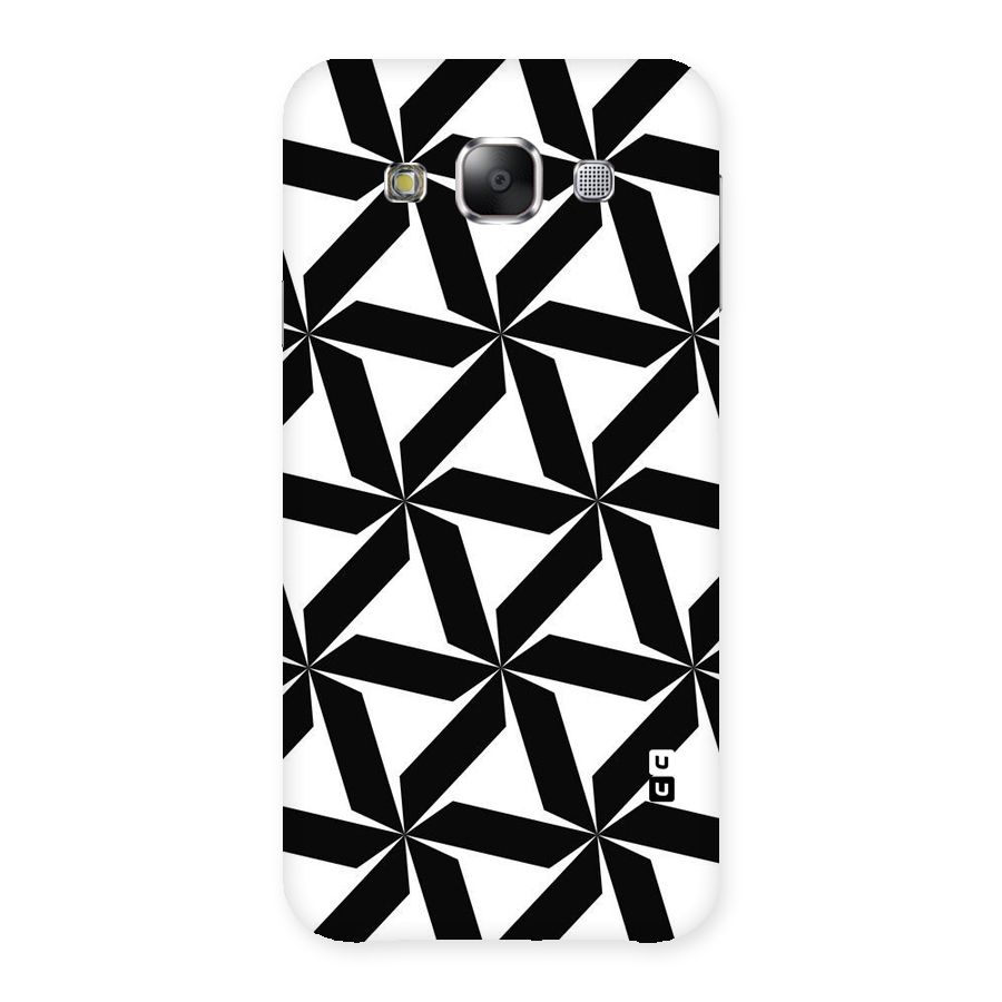 Black White Fan Design Back Case for Samsung Galaxy E5