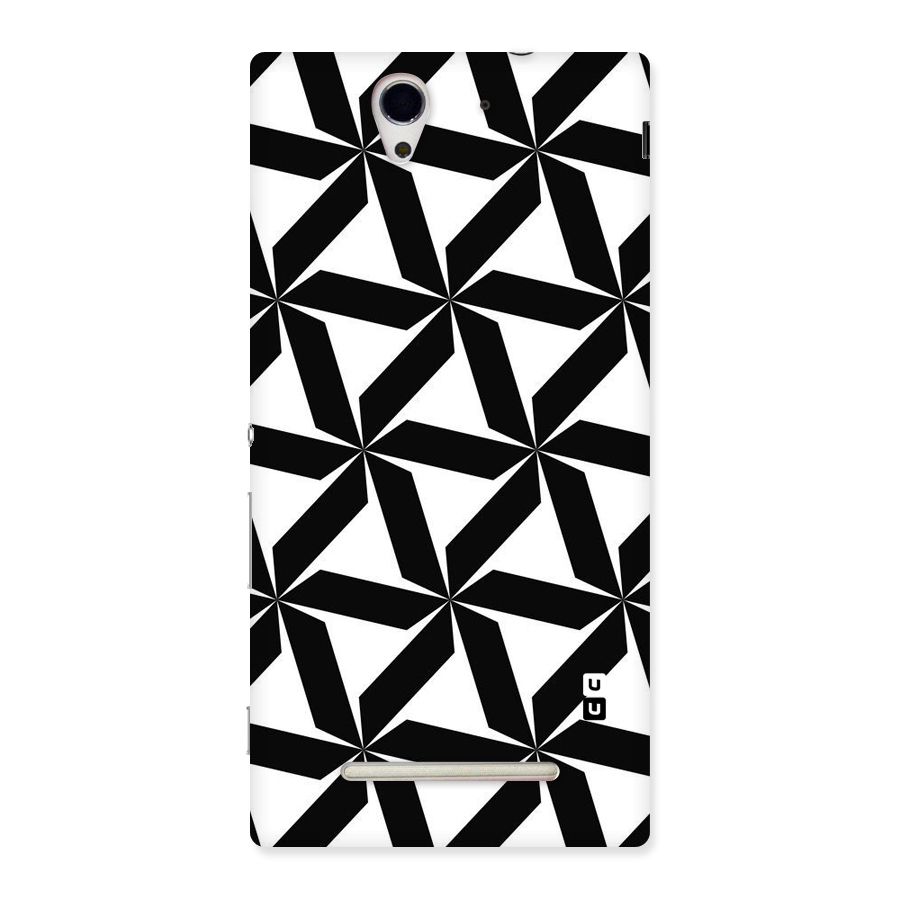 Black White Fan Design Back Case for Sony Xperia C3