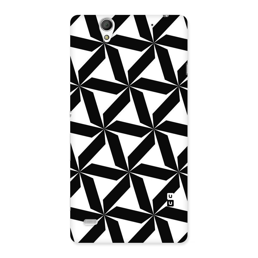 Black White Fan Design Back Case for Sony Xperia C4