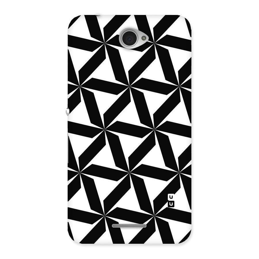 Black White Fan Design Back Case for Sony Xperia E4