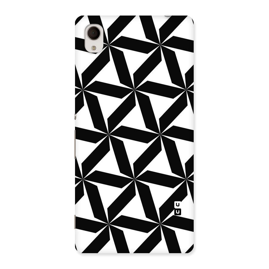 Black White Fan Design Back Case for Sony Xperia M4