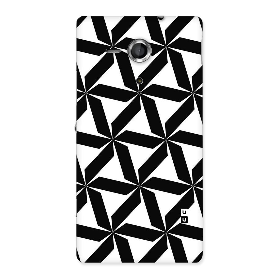 Black White Fan Design Back Case for Sony Xperia SP