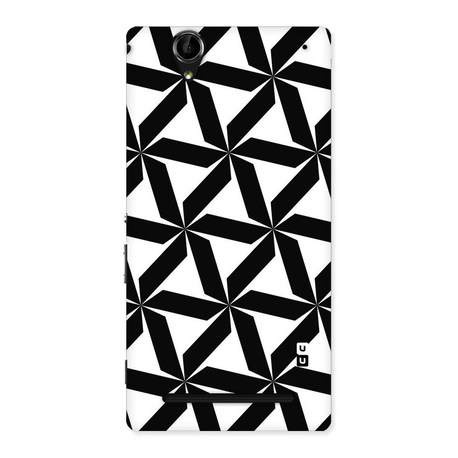Black White Fan Design Back Case for Sony Xperia T2