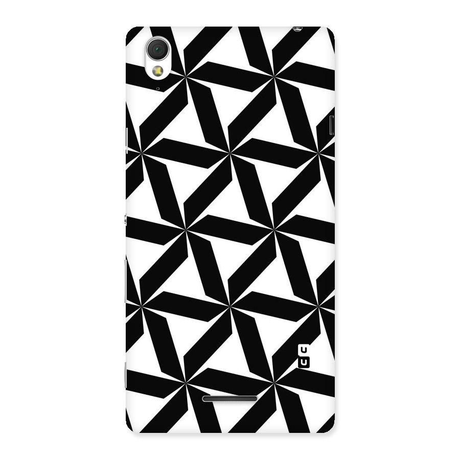 Black White Fan Design Back Case for Sony Xperia T3