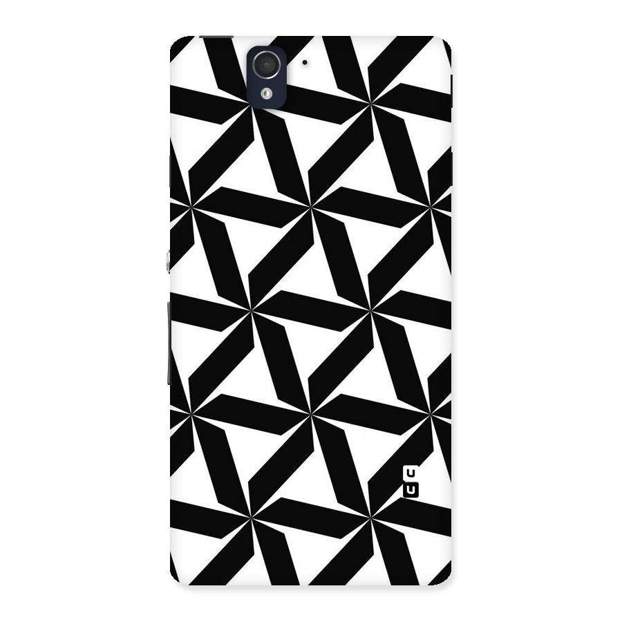 Black White Fan Design Back Case for Sony Xperia Z