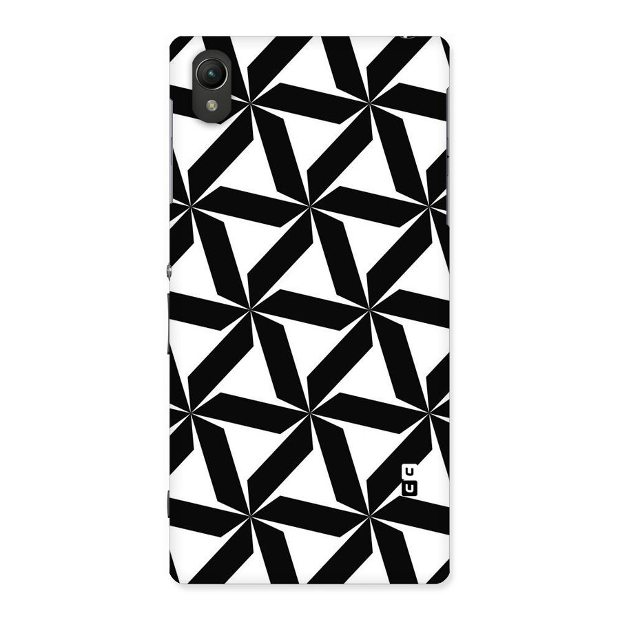 Black White Fan Design Back Case for Sony Xperia Z1