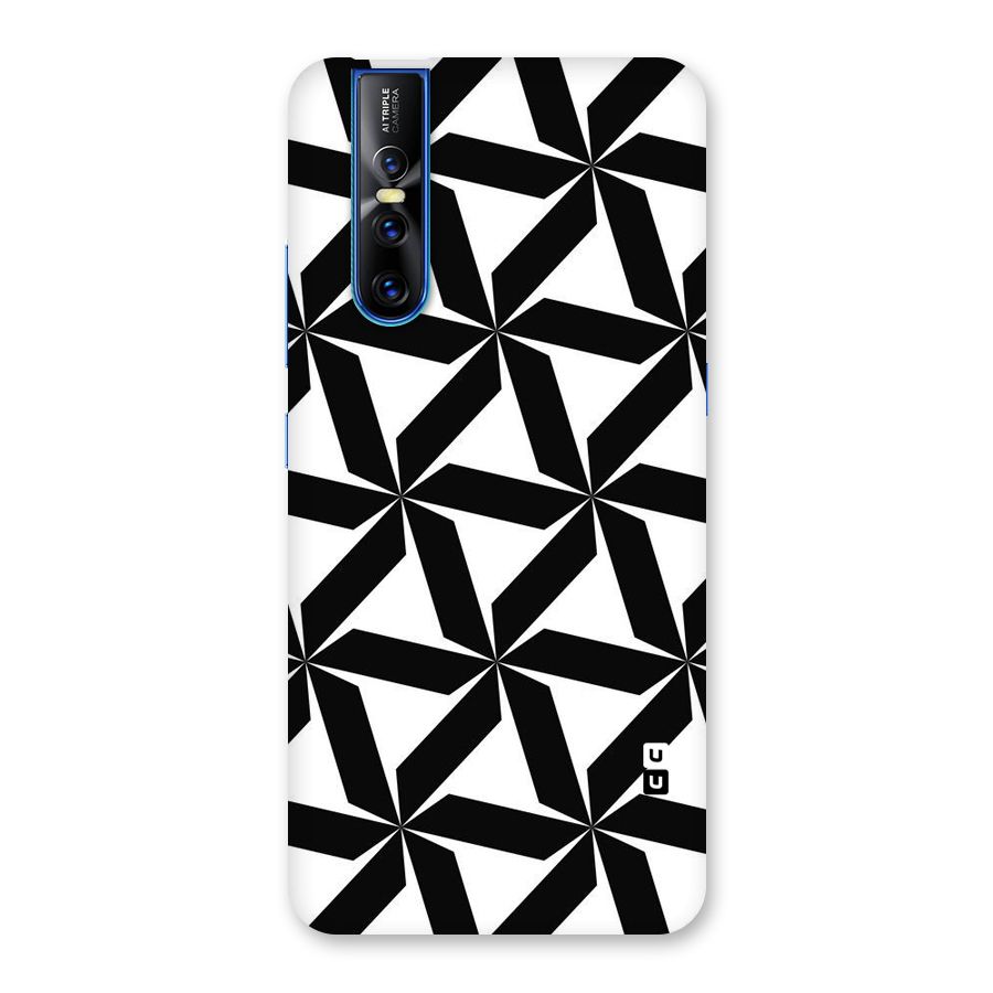 Black White Fan Design Back Case for Vivo V15 Pro