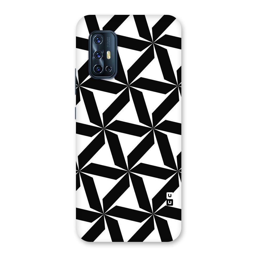 Black White Fan Design Back Case for Vivo V17