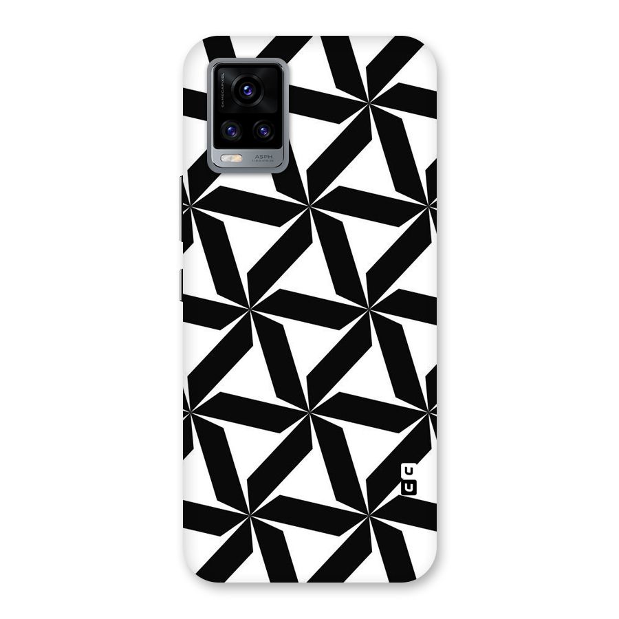 Black White Fan Design Back Case for Vivo V20